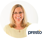 Stacy Rademacher with Presto company logo